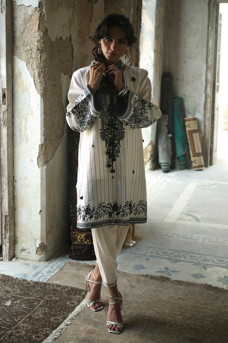 2 Piece Embroidered Khaddar Suit