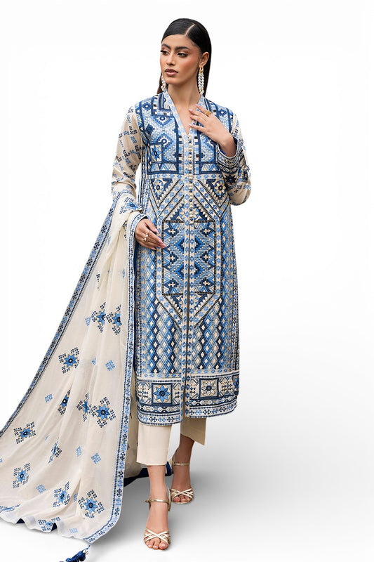 3 Piece Embroidered Lawn Suit with Embroidered Borders CL-52450