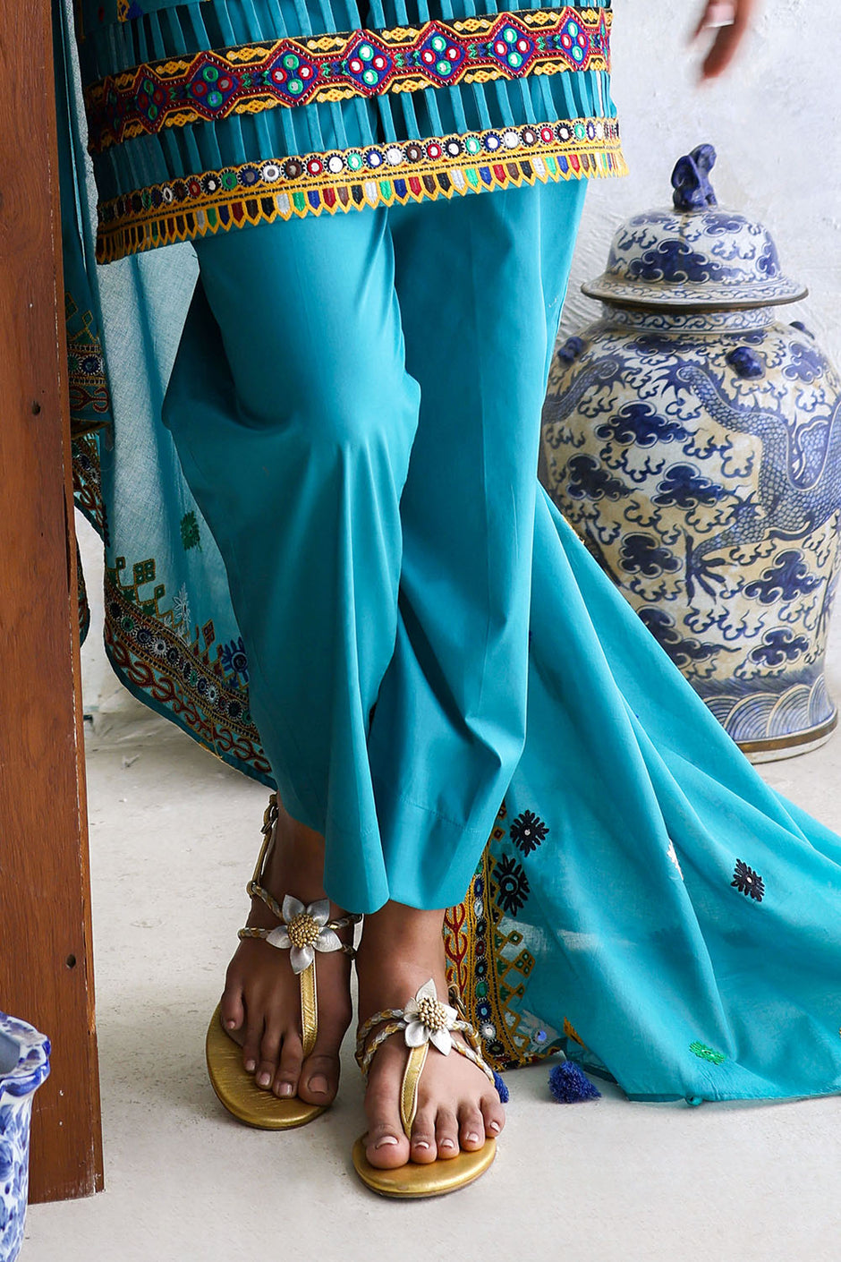 3 Piece Embroidered Lawn Suit with Lawn Dupatta and Borders