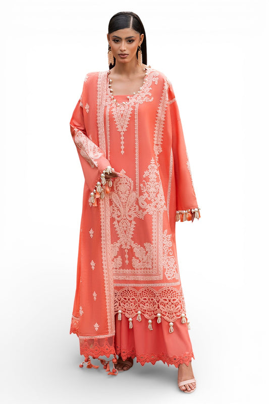 3 Piece Embroidered Lawn Suit with Embroidered Denting Dupatta DN-62031