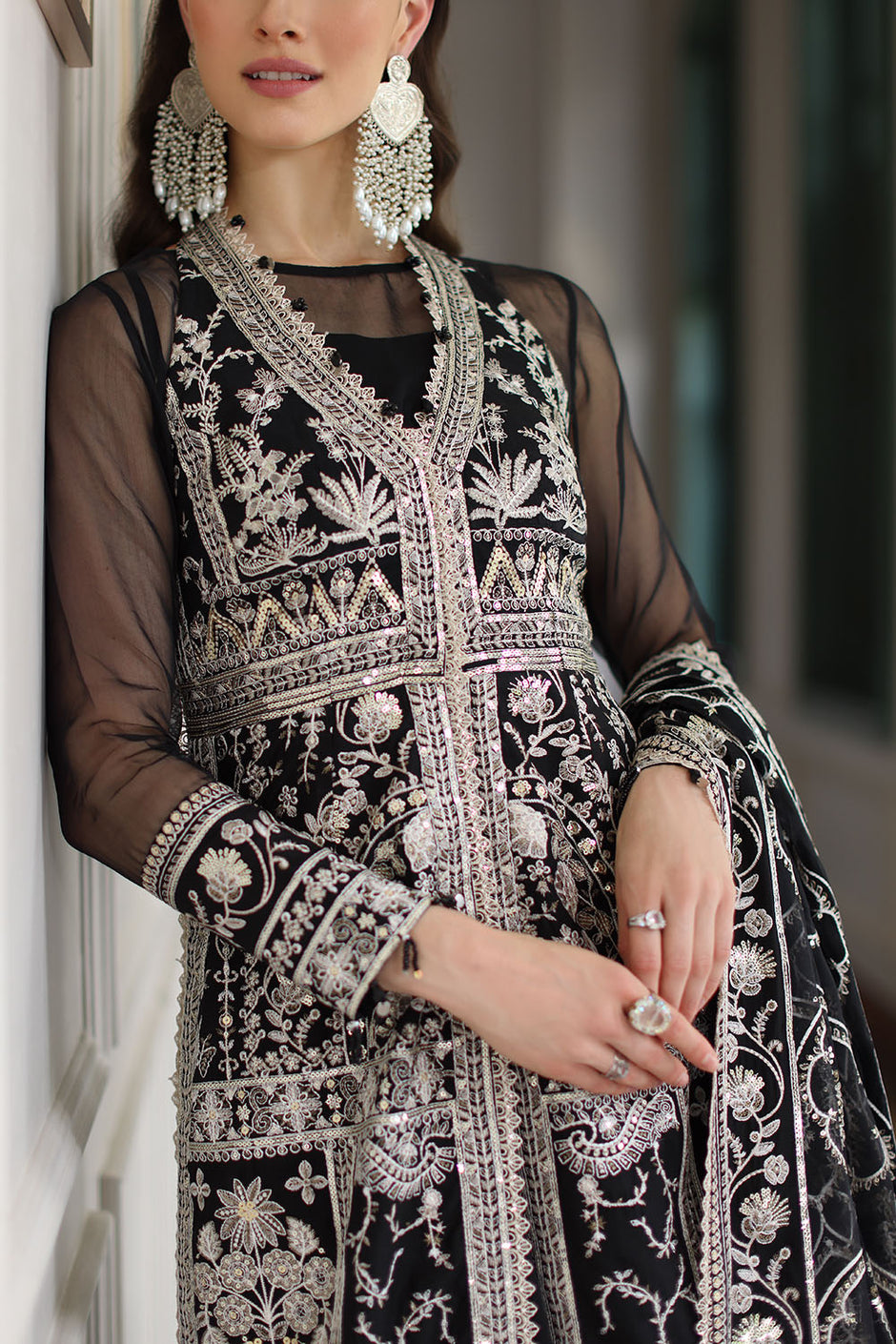 3 Piece Embroidered Lawn Suit with Organza Dupatta