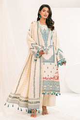 3 Piece Unstitched Embroidered Pashmina Suit with Embroidered Shawl and Pallu AP-52006