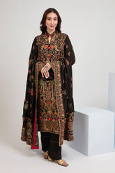 3 Piece Embroidered Raw Silk Suit with Dupatta SP-52057