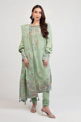 3 Piece Embroidered Raw Silk Suit with Dupatta SP-52061
