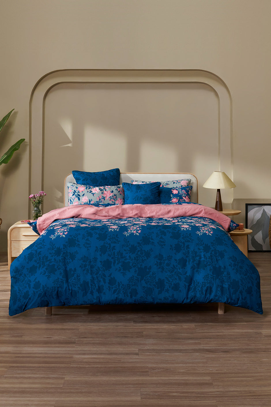 Flora Blue T-150 Quilt Cover Set
