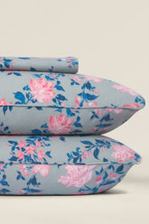 Flora Blue T-150 Bed Sheet Set