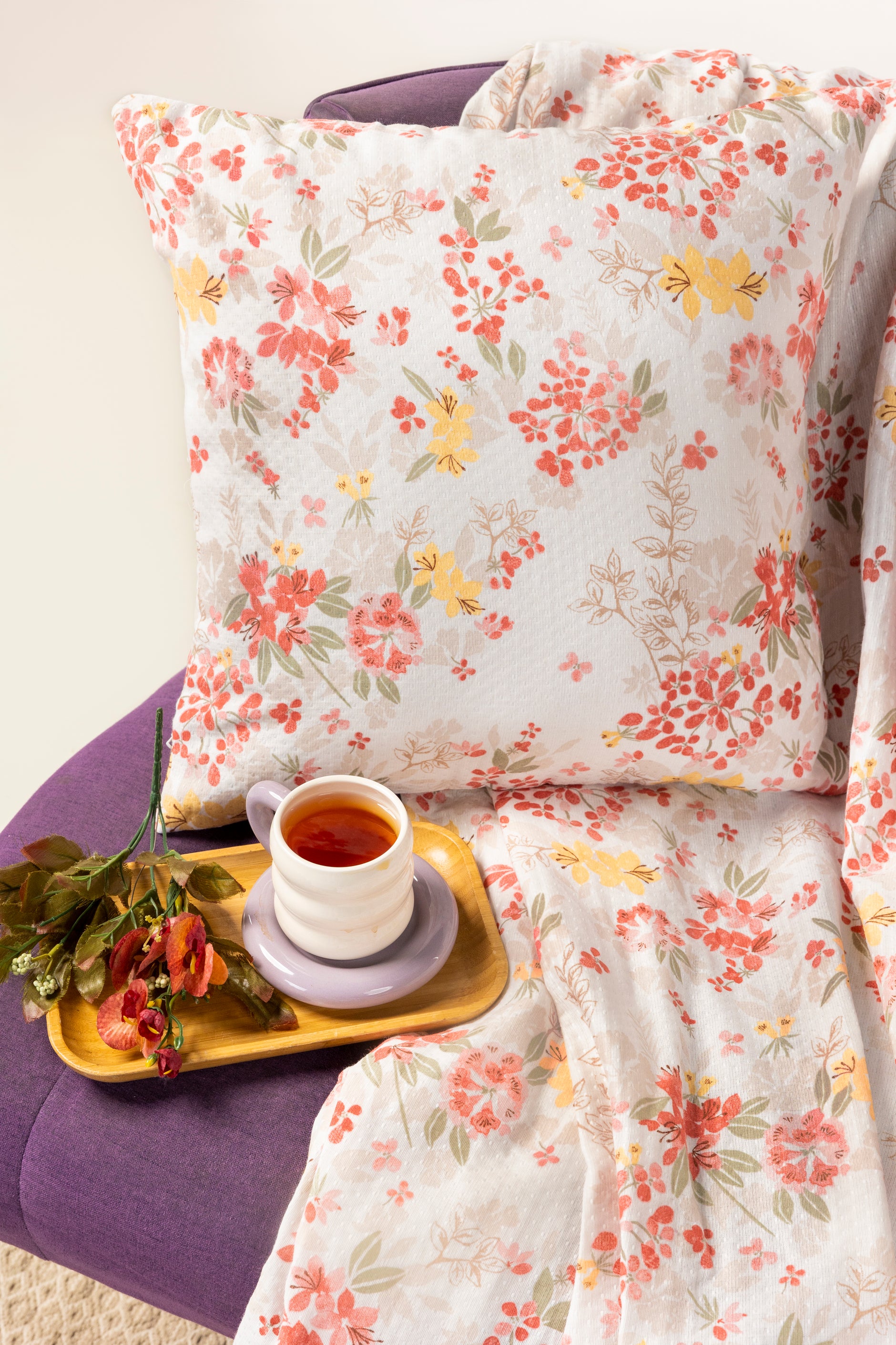 Flora Mist Matelasse Cushion Cover