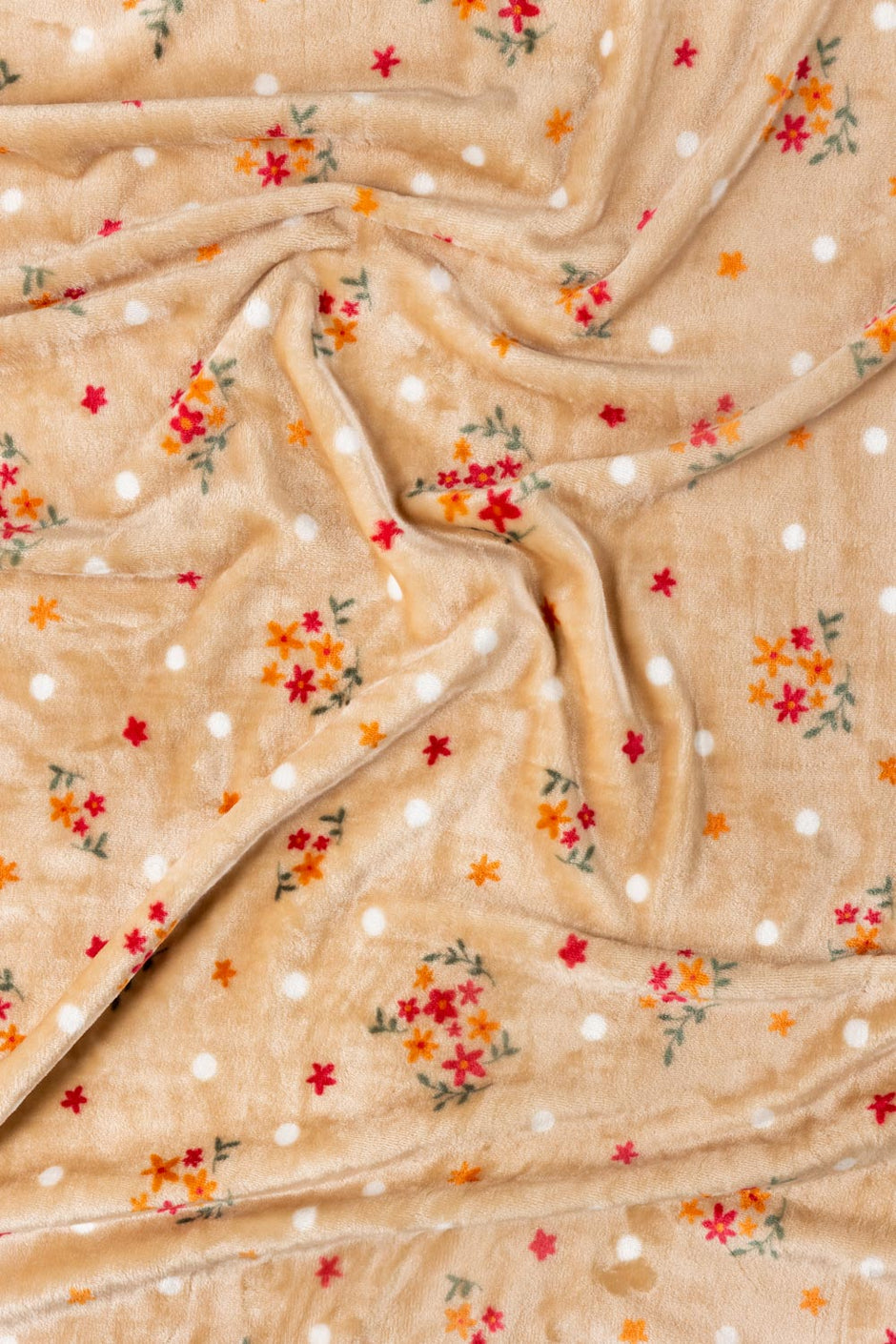 SS26-Flowers Single Ply Fleece Throw