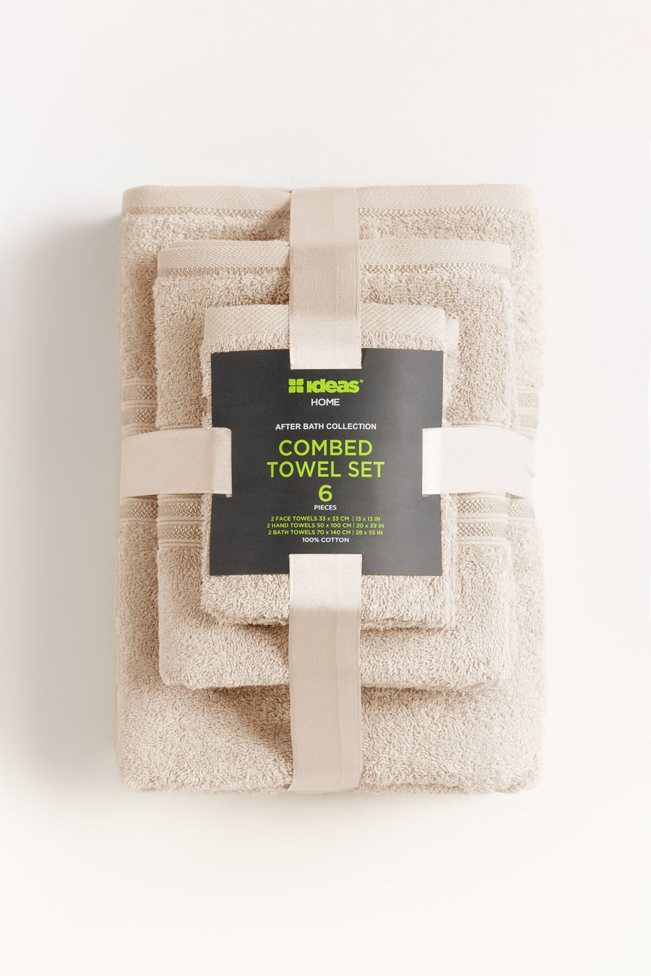 Frost Beige 6Pcs Combed Towel Set