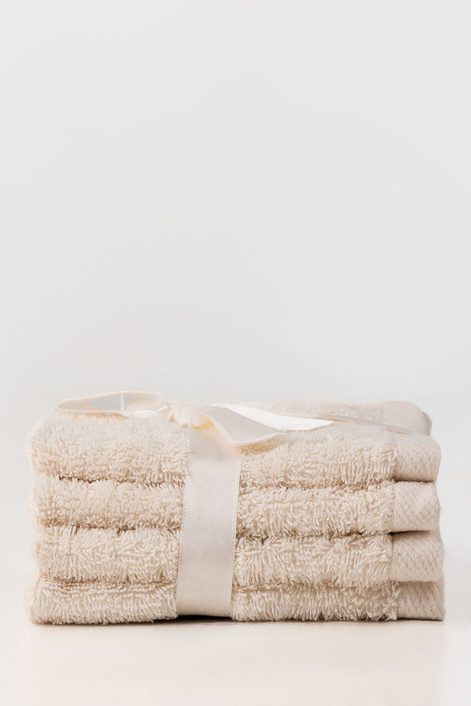 Frost Beige 4 Pcs Combed Face Towel Set