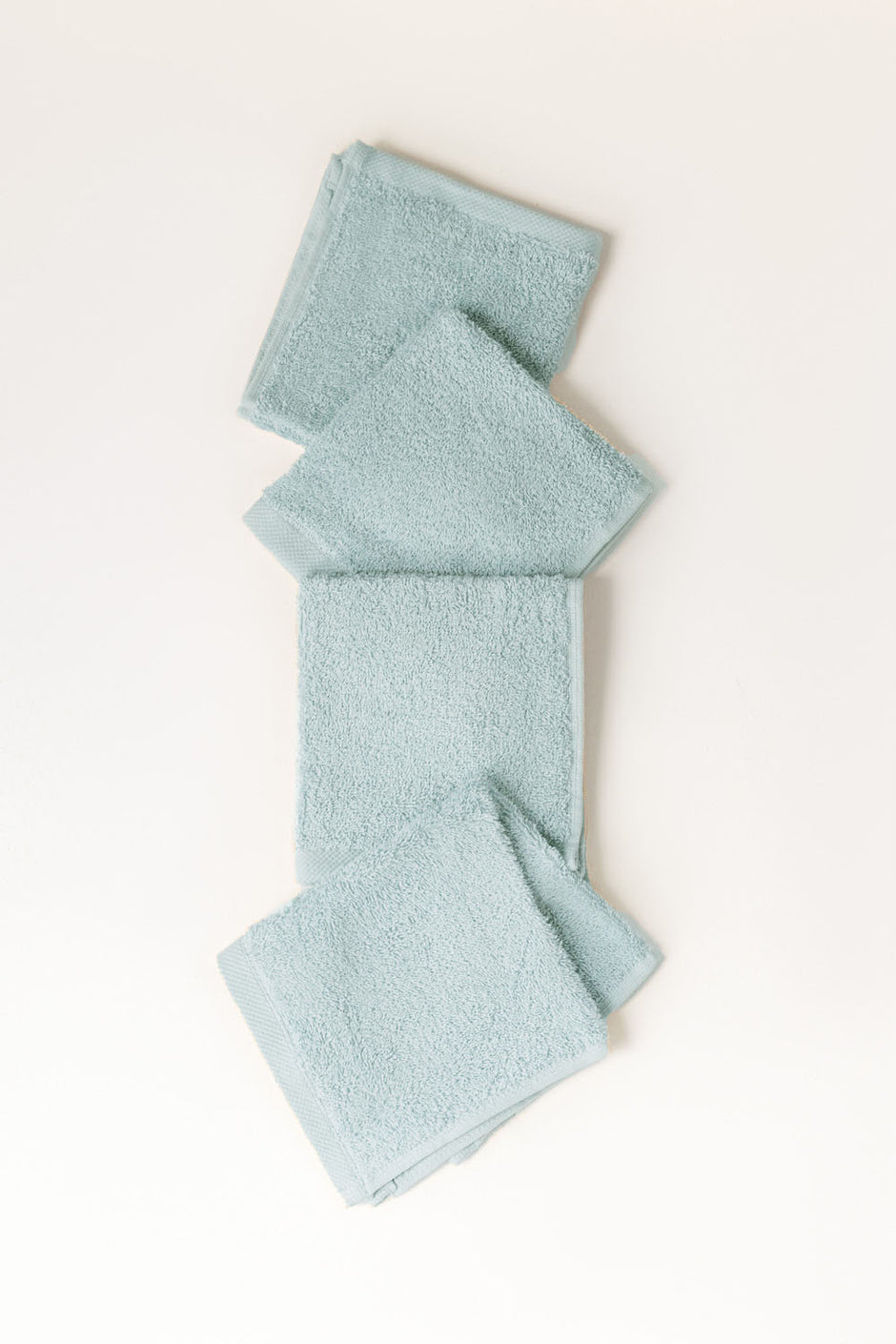 Glass Blue 4 Pcs Combed Face Towel Set