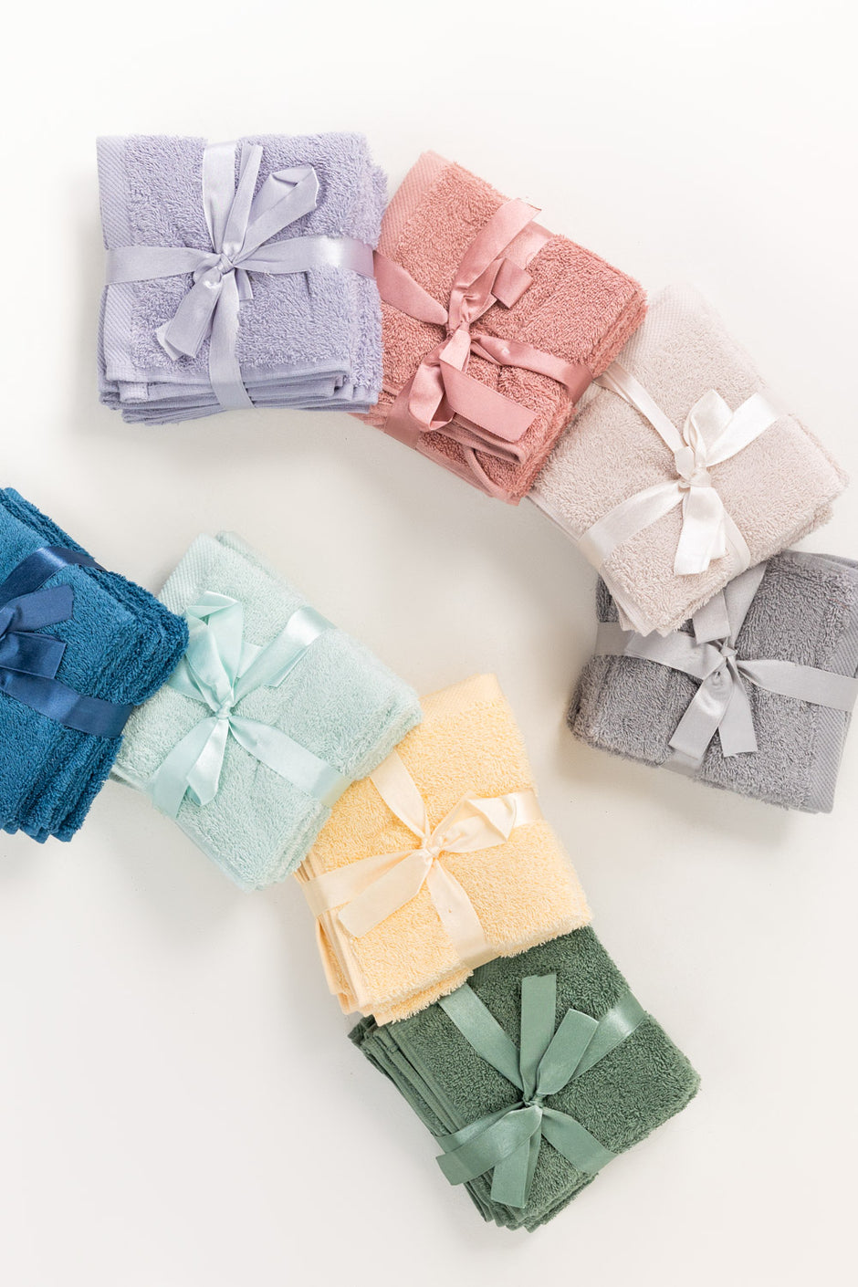 Glass Blue 4 Pcs Combed Face Towel Set