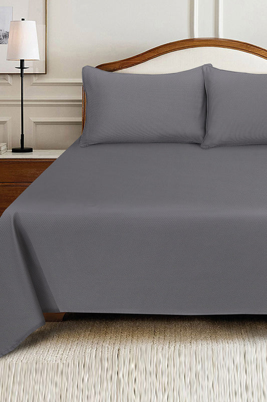 Grey Cube Dobby Bed Sheet Set