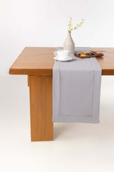 Grey Cube Dobby Table Runner
