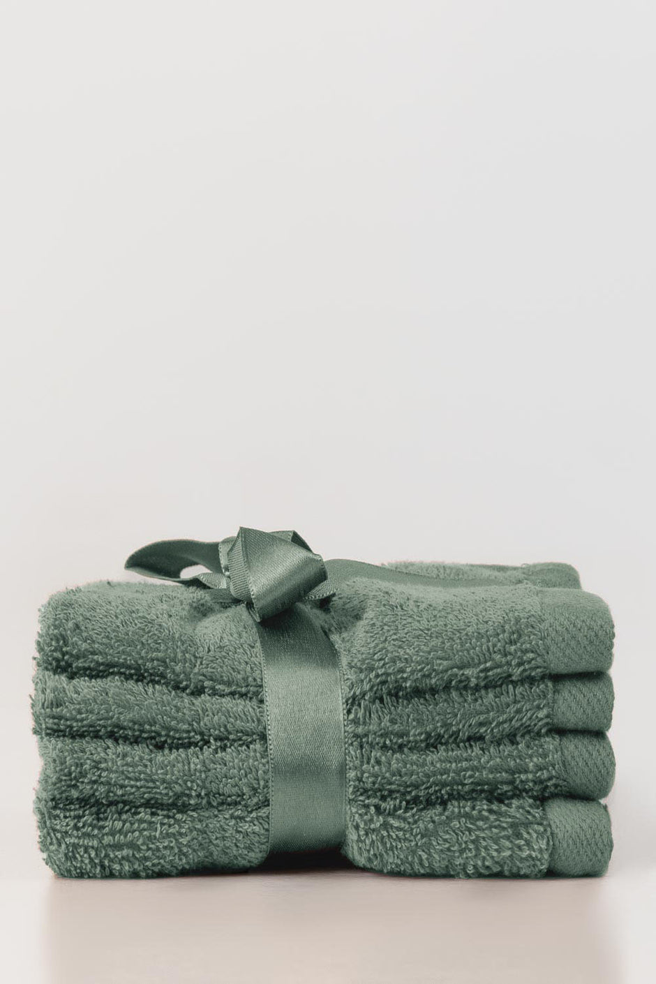 Hedge Green 4 Pcs Combed Face Towel Set