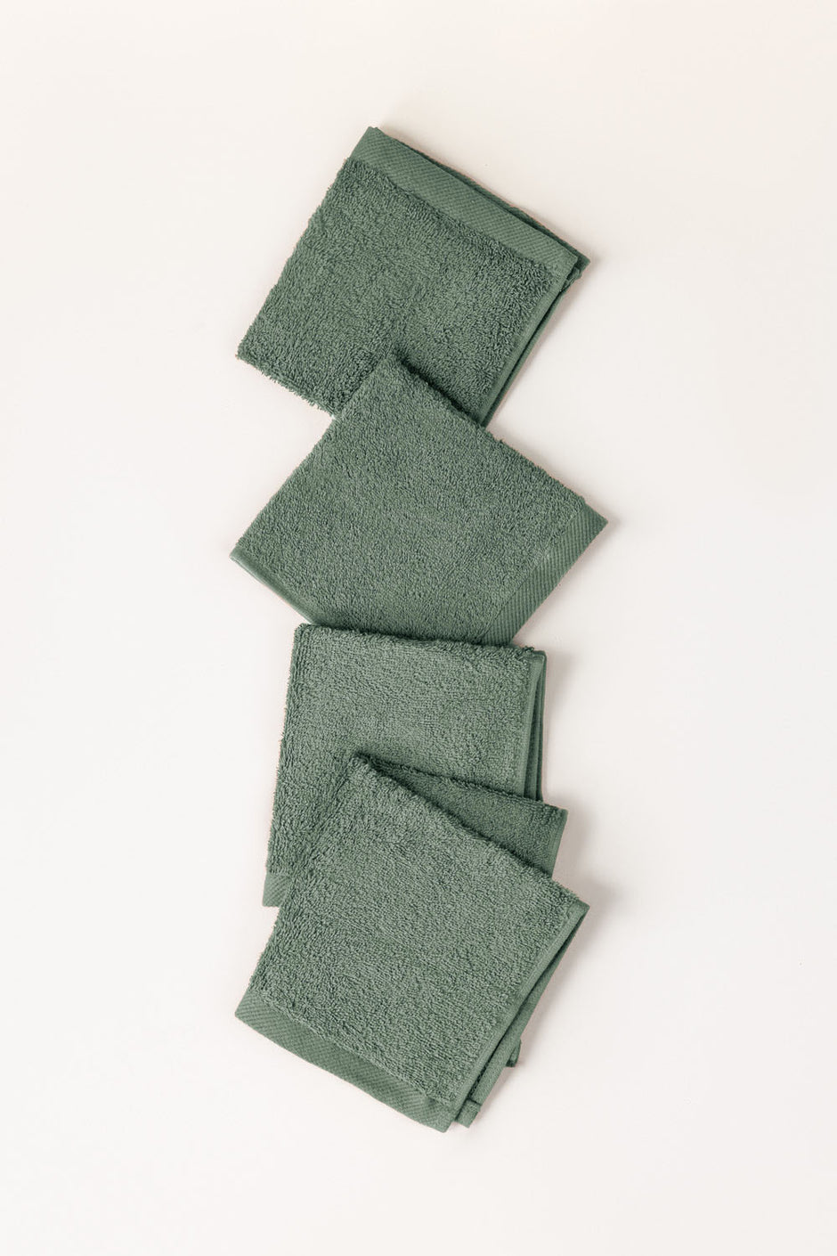 Hedge Green 4 Pcs Combed Face Towel Set
