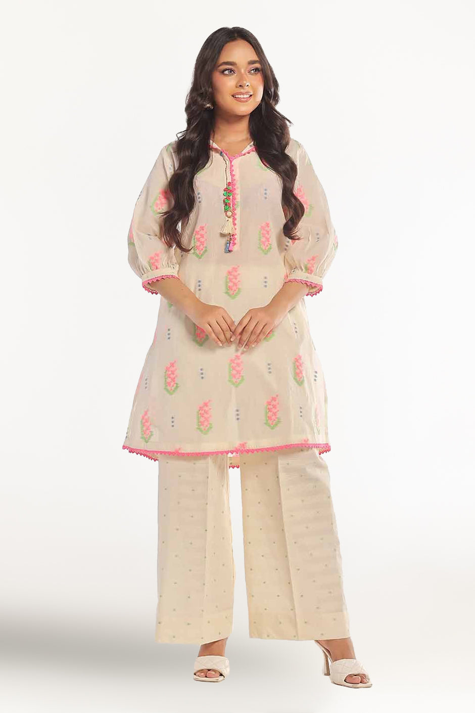 2 Piece Unstitched Jacquard Printed Suit