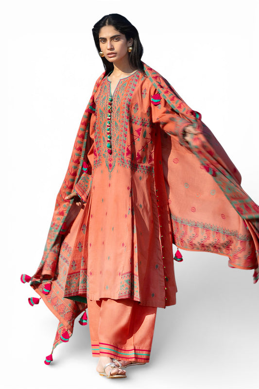 3 Piece Jacquard Suit with Jacquard Dupatta MJ-52011