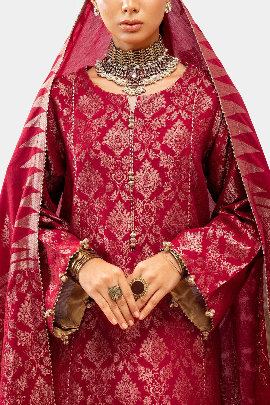 3 Piece Jacquard Suit with Dupatta