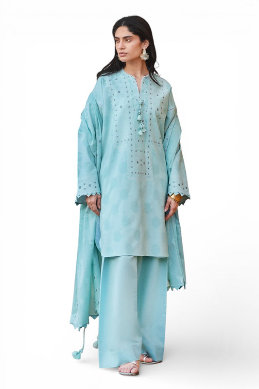 3 Piece Jacquard Suit with Jacquard Dupatta MJ-62004