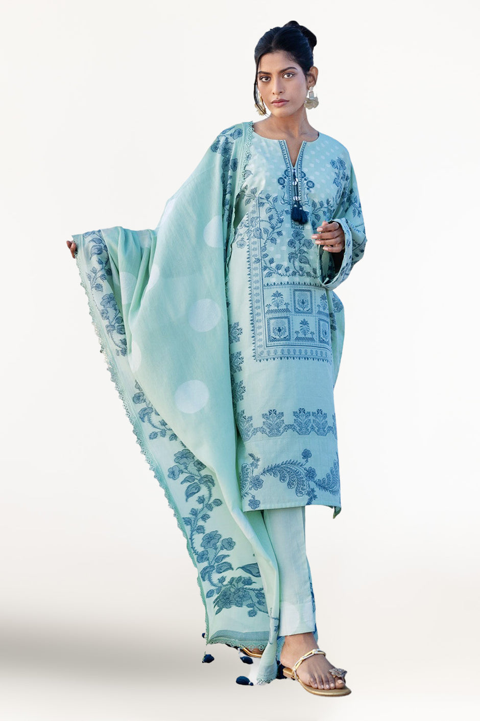 3 Piece Jacquard Suit with Jacquard Dupatta