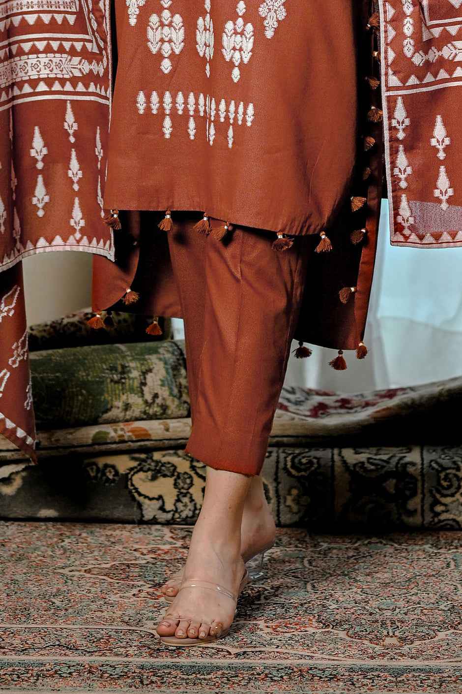 3 Piece Karandi Velvet Jacquard Suit