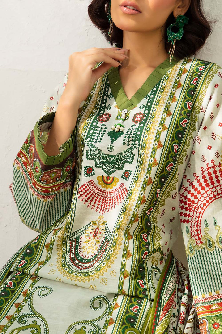 3 Piece Printed Khaddar Suit with Dupatta