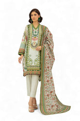 3 Piece Printed Khaddar Suit with Dupatta SD-52185