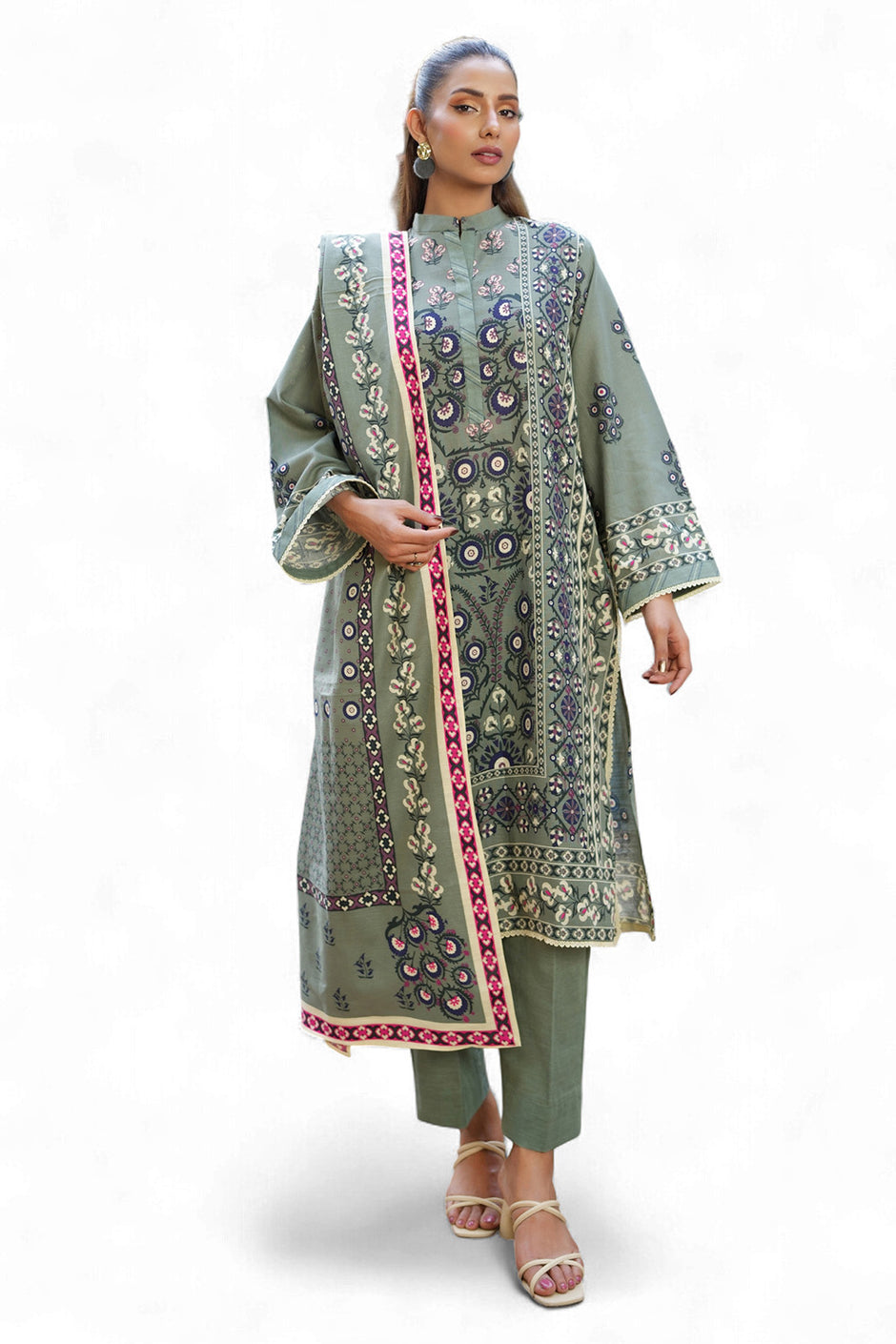 3 Piece Printed Khaddar Suit SD-52224