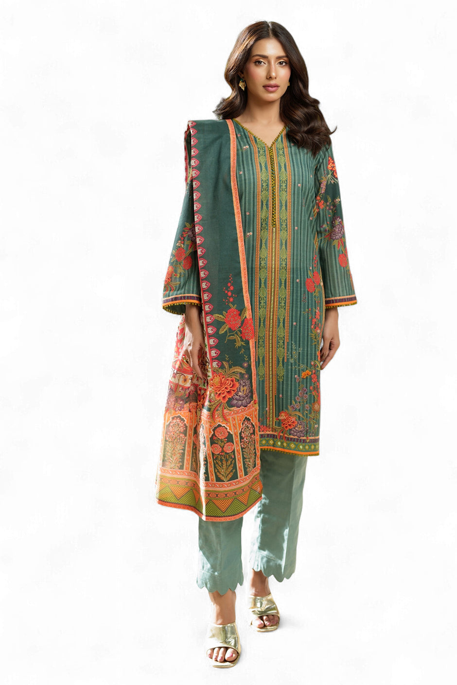 3 Piece Printed Khaddar Suit SD-52225