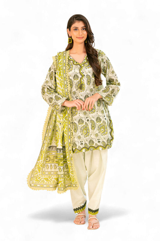 3 Piece Printed Khaddar Suit with Dupatta SD-52257