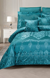Lake Blue Chenille Comforter Set
