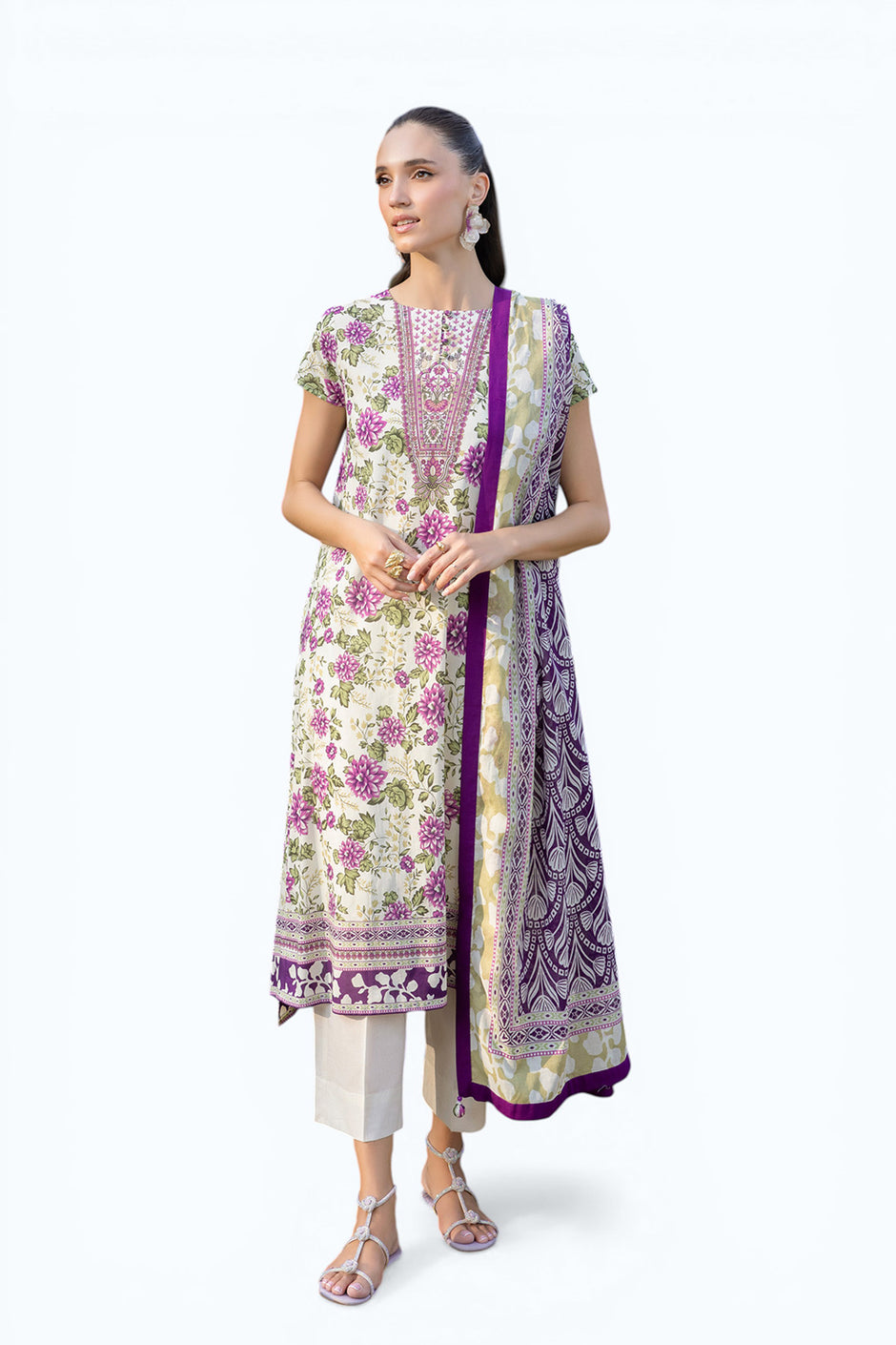 3 PIece Printed Lawn Suit