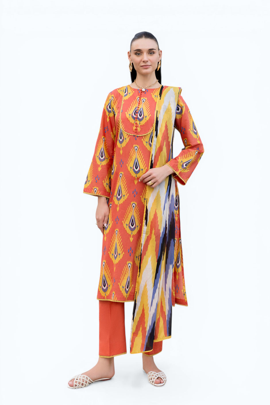 3 PIece Printed Lawn Suit