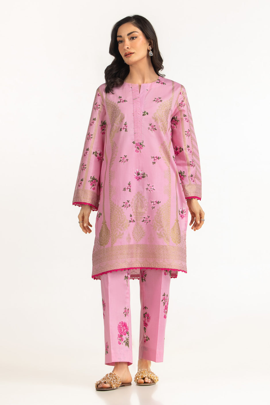 Lawn Gold Printed Co-Ord Set IUSTTS-2236