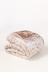 AW25-Leaf Caramel Plush Fleece Comforter