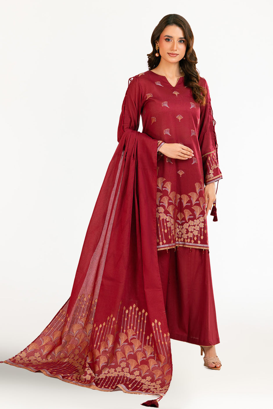 3 Piece Jacquard Suit with Dupatta MJ-52031