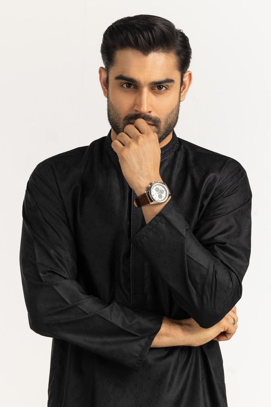 Regular Fit Embroidered Kurta KR-EMB25-028