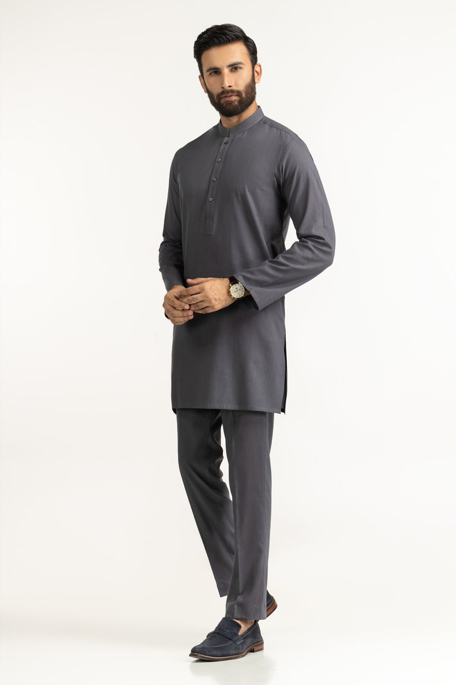 Short Length Kameez with Slim Straight Trouser Suit