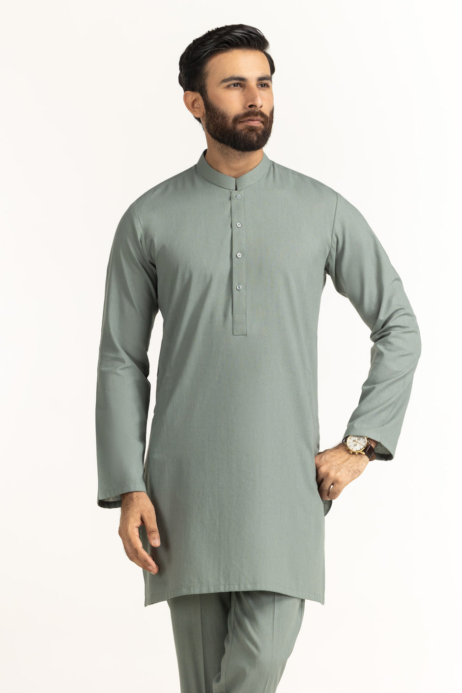 Short Length Kameez with Slim Straight Trouser Suit
