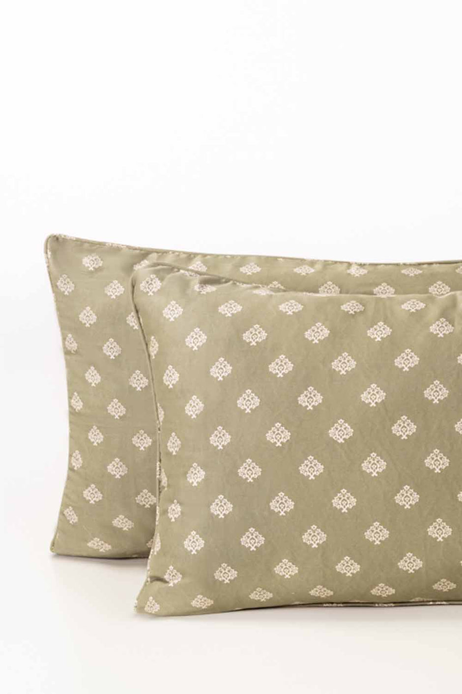 Misty Green Embroidered Pillow Cover Set