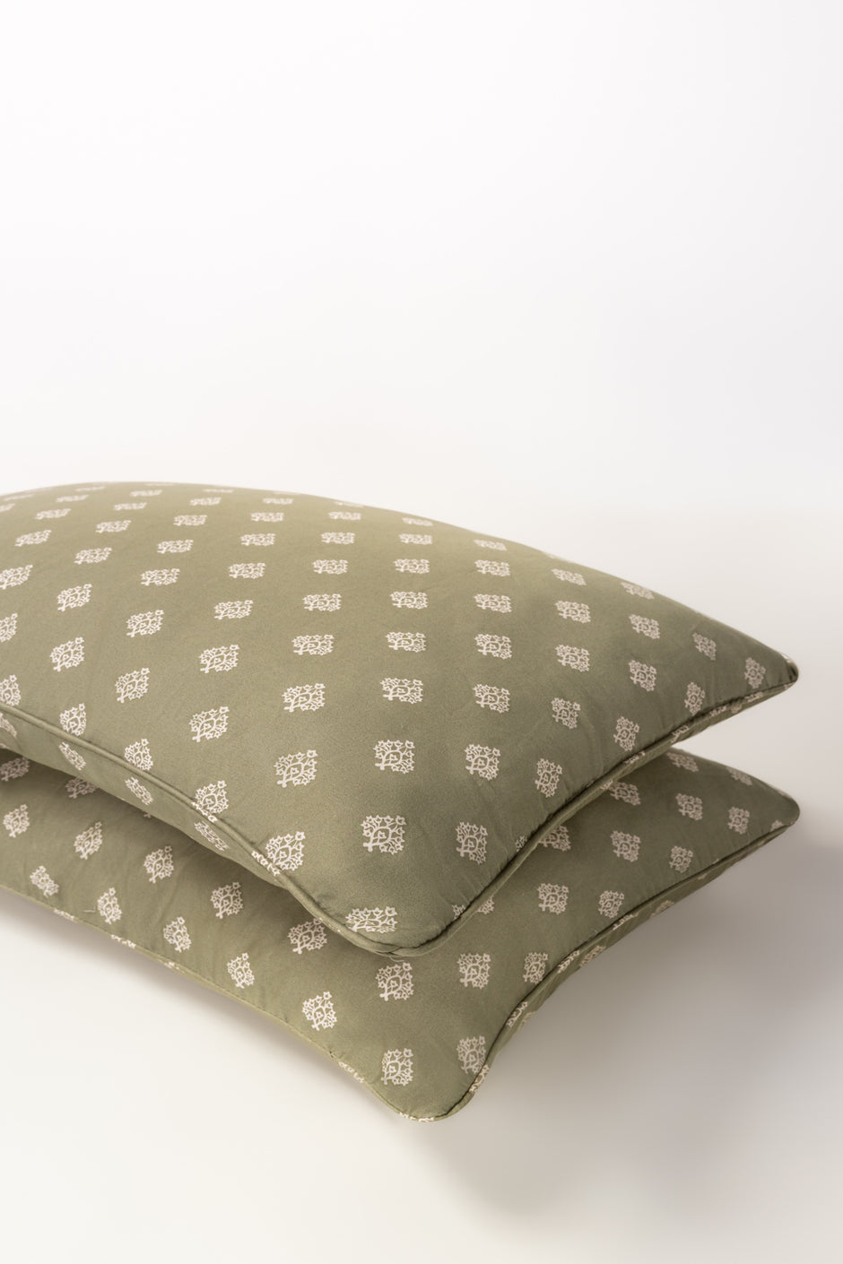 Misty Green Embroidered Pillow Cover Set