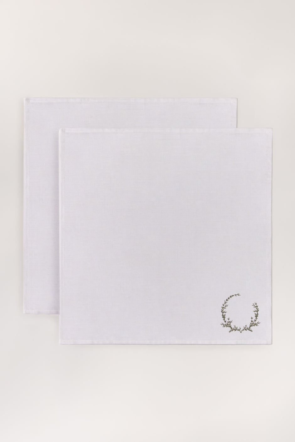 Olive 2 Pcs Embroidered Napkin Set