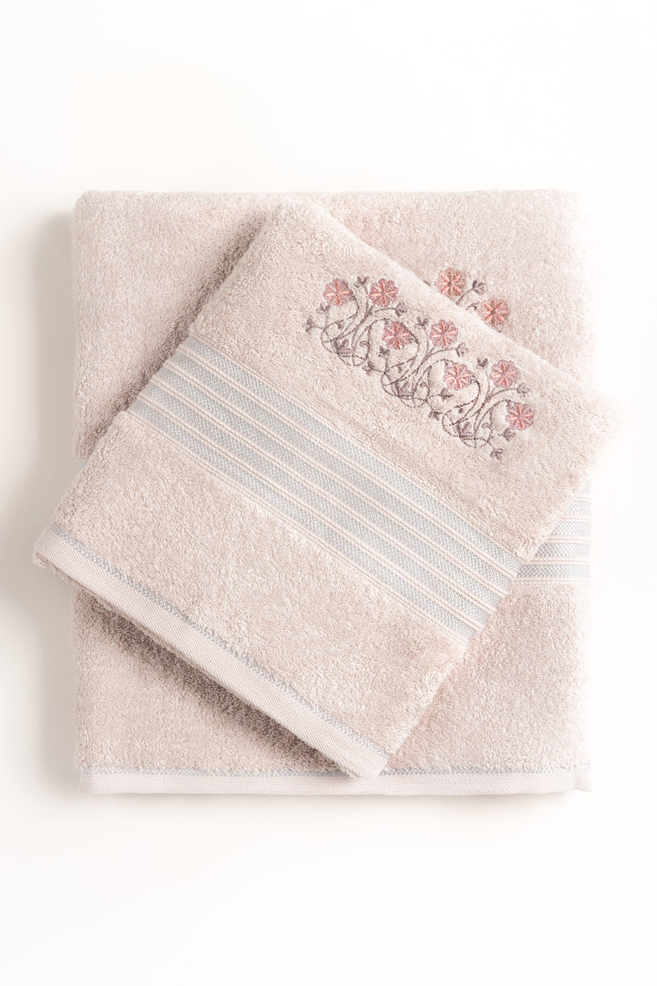 Pink Dust Embroidered Towel