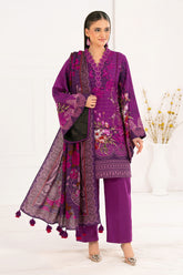 3 Piece Printed Mehsuri Khaddar Stripe Suit with Dupatta K-52067