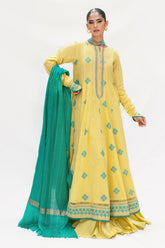 3 Piece Pashmina Suit with Embroidered Khaddar Shirt and Dyed Trouser AP-52018