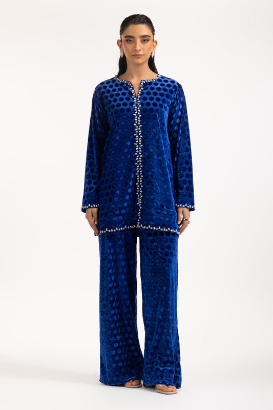 Polka Dots Velvet Co-Ord Set IPST-55167