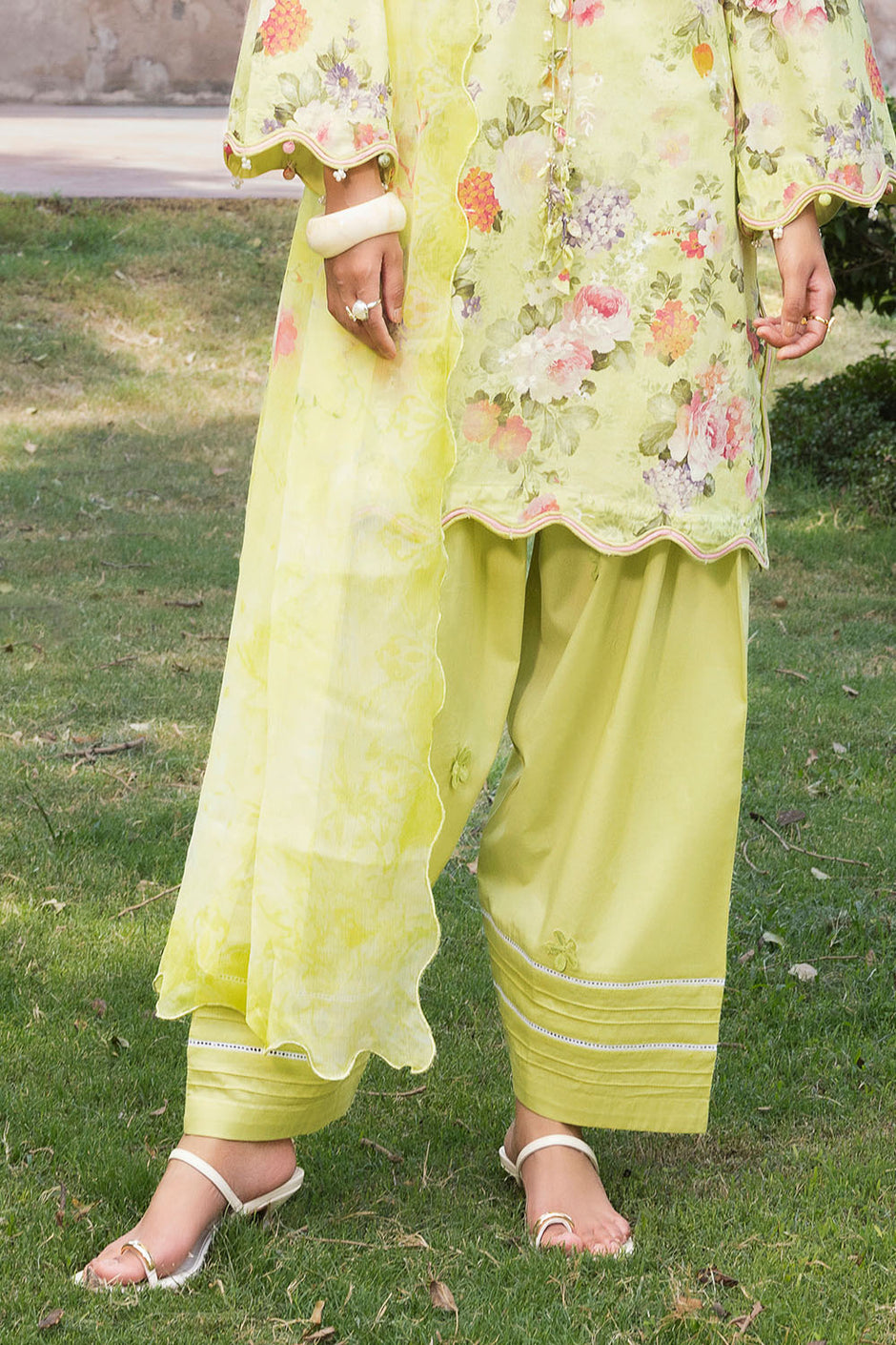 3 Piece Embroidered Printed Lawn Suit with Printed Chiffon Dupatta