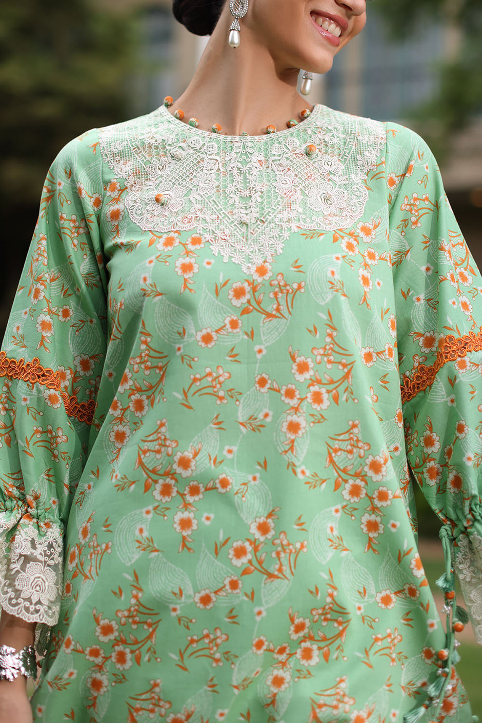 3 Piece Printed Lawn Suit with Chiffon Dupatta