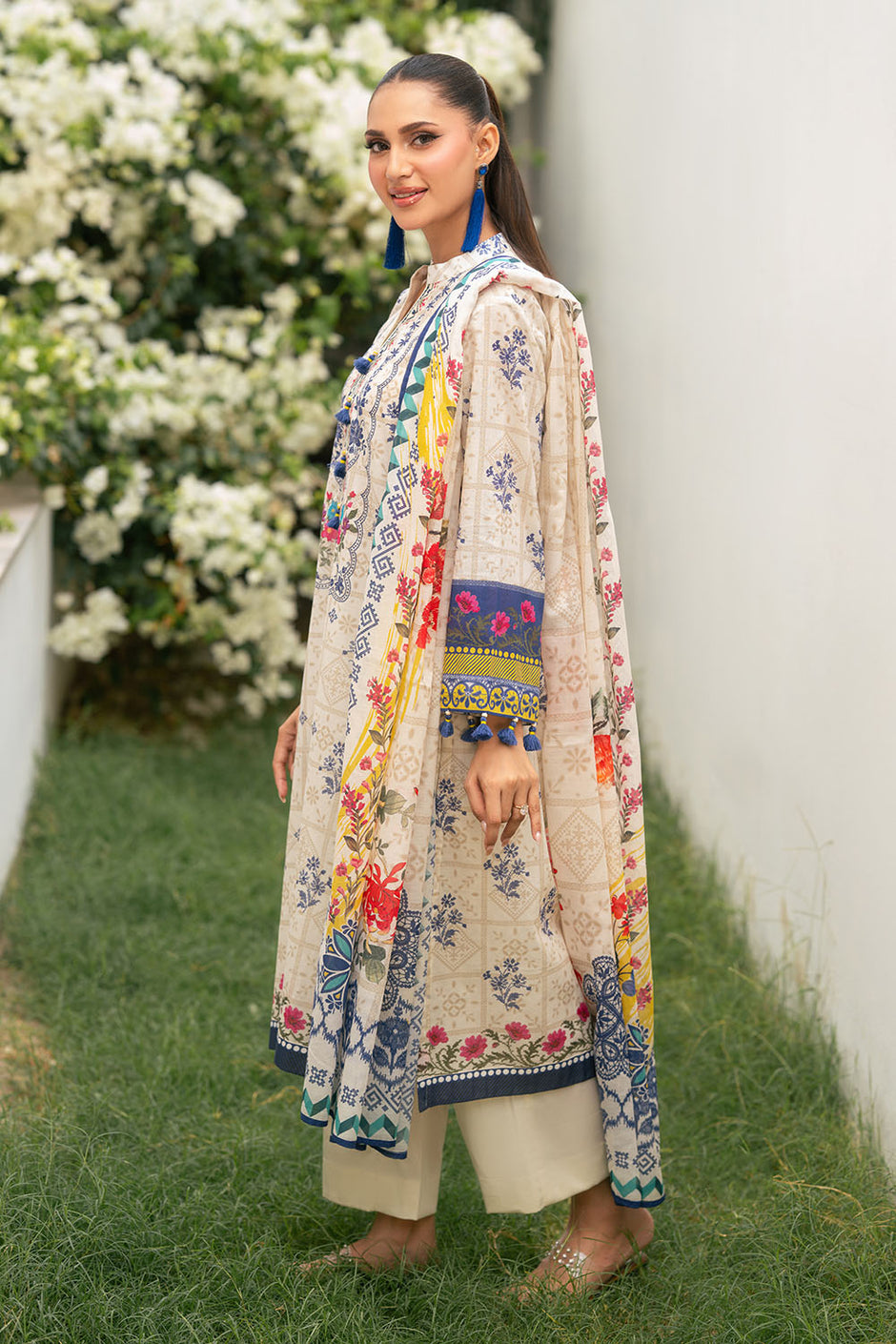 3 Piece Printed Cotton Suit